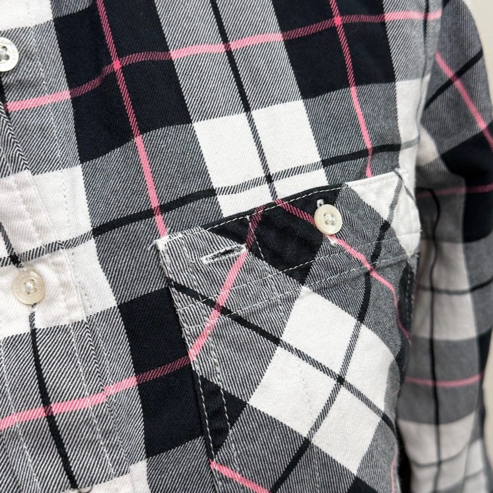 Lauren Ralph Lauren Womens M Black Pink Plaid Flannel Shirt Outdoor Preppy Check - Picture 6 of 11